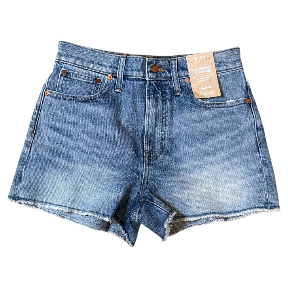 Madewell Perfect Jean Short Womens Blue Tencel Denim with Magic Pockets 28